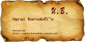 Ugrai Barnabás névjegykártya